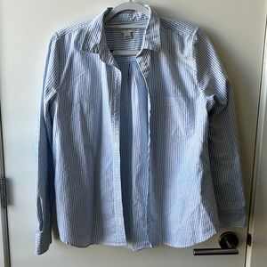 J Crew blue striped Oxford shirt